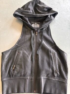 Young Machines Black Sleeveless Zip Hoodie